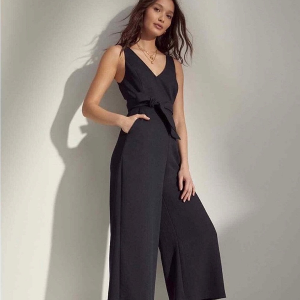 Wilfred Black V Neck Jumpsuit